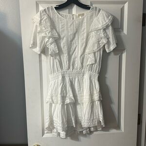 LoveShackFancy White Ruffle Mini Dress